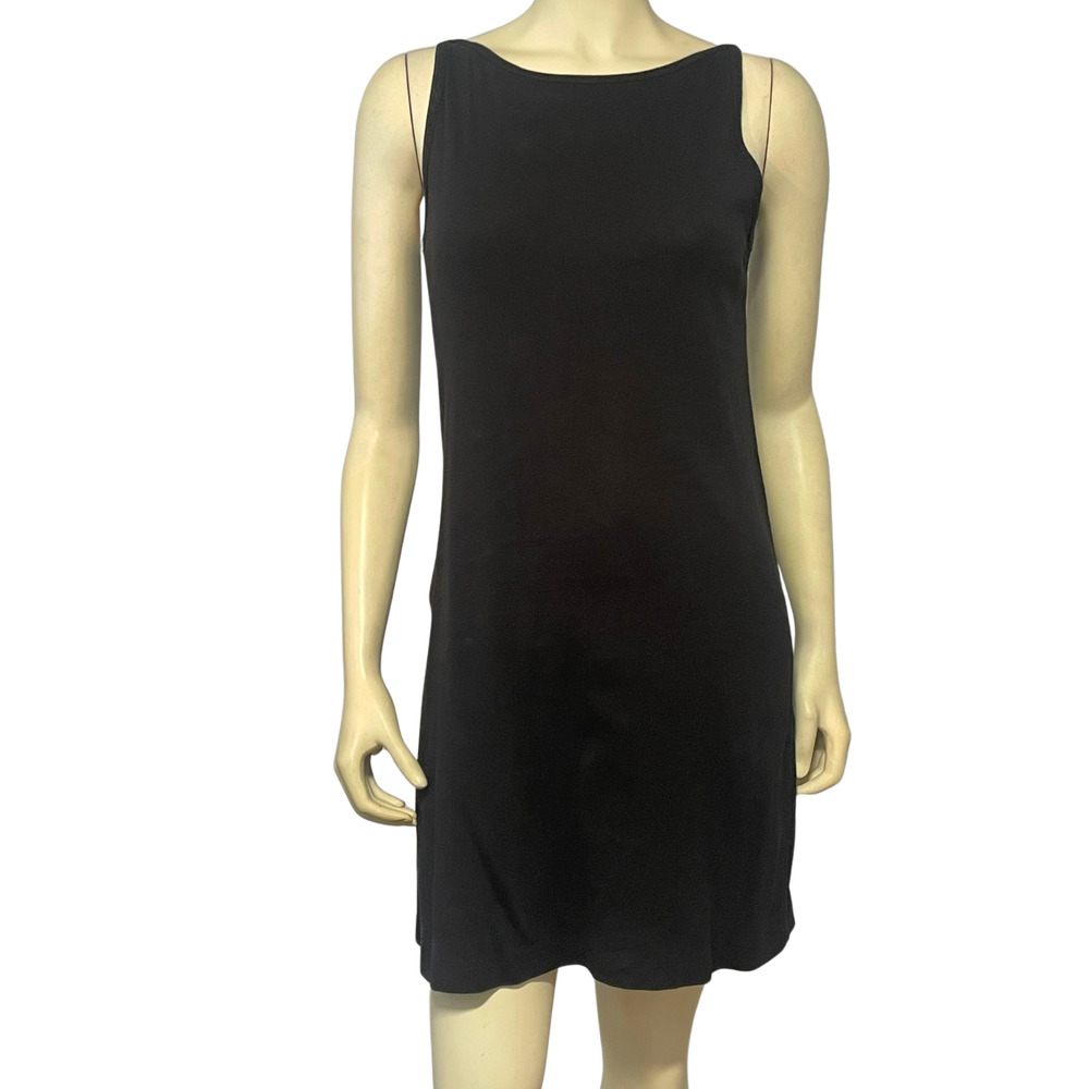 Philosophy Sz S Mini Tank Dress Cotton Stretch Knit Black Fitted Edgy Minimalist